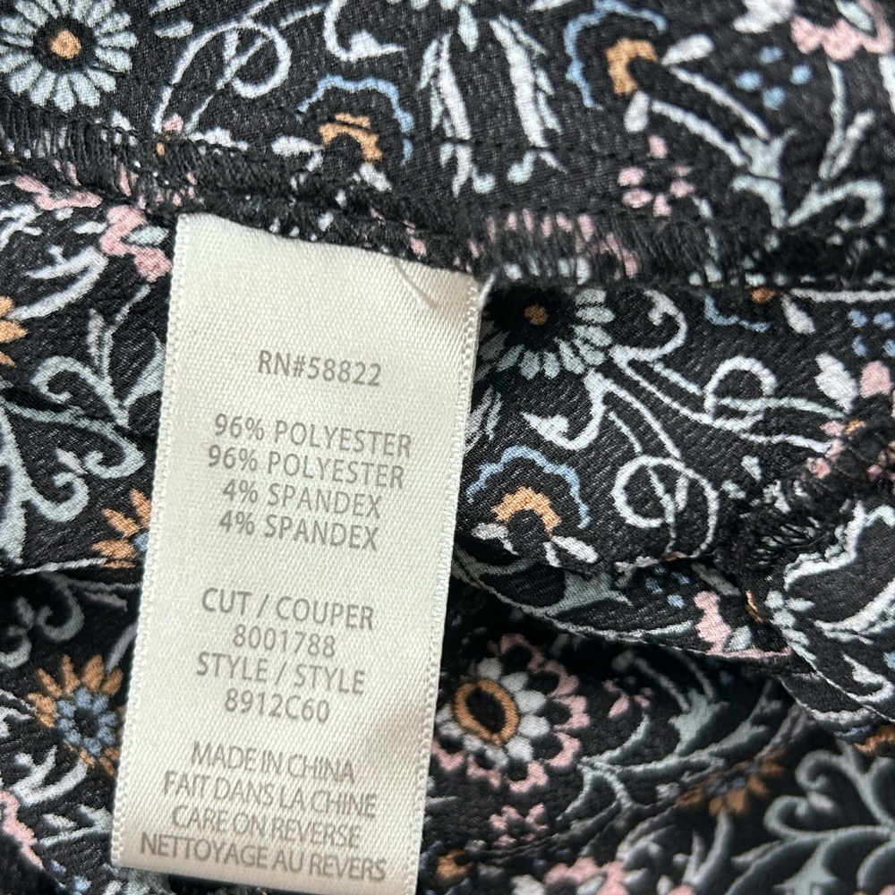Max Studio Floral Wrap Dress Size S Ruffle Boho Midi Black - Picture 11 of 13